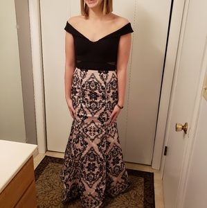 Black and Pink Prom Dress